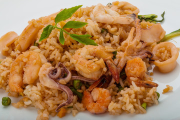 Rice with seafood