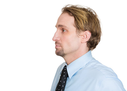 Side view portrait confident serious young business man - Powered by Adobe