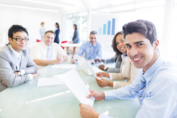 Fototapeta premium Group of Business People Having a Meeting
