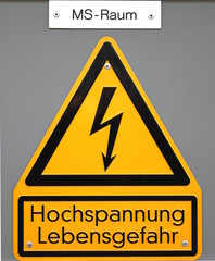 High voltage - Life Danger sign in Germany (medium voltage area)