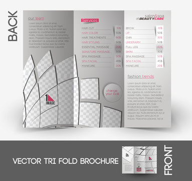 Beauty Care & Salon Tri-Fold Brochure Design