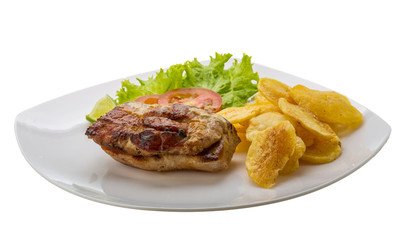 Grilled pork with potato