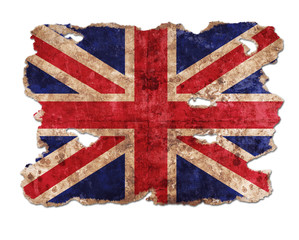 England flag in form of torn vintage paper