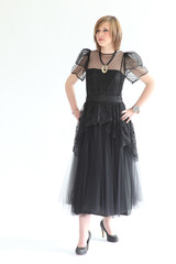 Fototapeta premium Girl in black evening dress