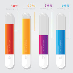 colorful vector infographic test tubes for business