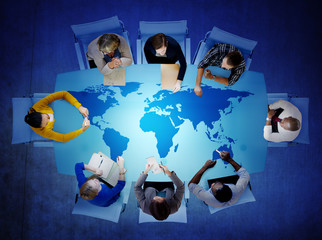 Group of Business People Discussing Global Issues