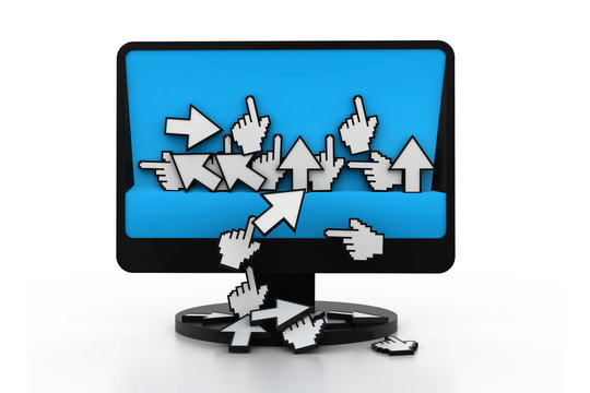 Computer monitor with cursors