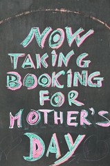 Mothers day bookings sign, UK.