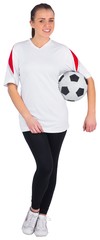 Pretty football fan in white