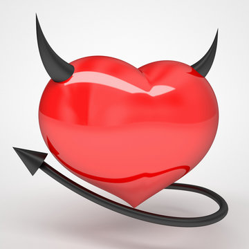 devil heart concept. love and valentines day