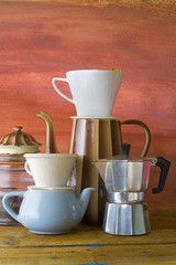 vintage coffee making, kitchen utensils