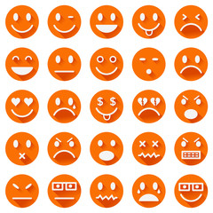 Flat smiley icons