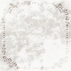 Grundge White Sheet of paper with floral frame