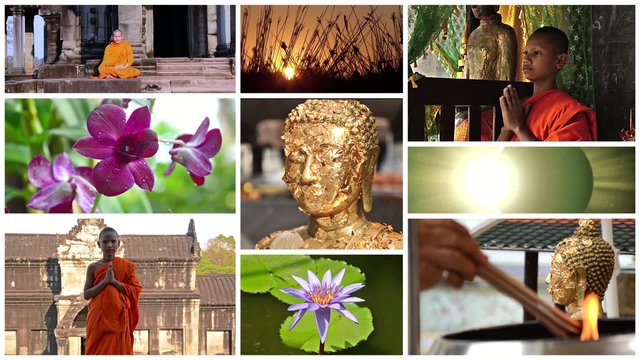 buddhism collage, peace, meditation, positivity