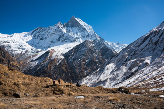 Machapuchare peak, Annapurna region trekking, Nepal