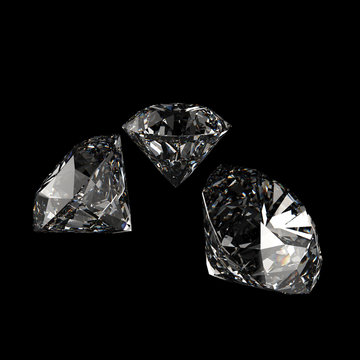 Diamonds 3d in composition as concept
