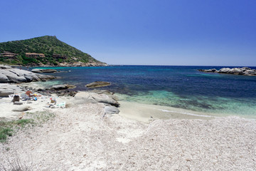 Fototapeta na wymiar Beach near Villa Simius Sardinia Italy