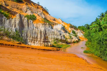 Zelfklevend Fotobehang Colored Sandstone and Red River © 12ee12