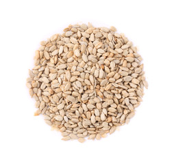 Bunch of white sunflower seeds.