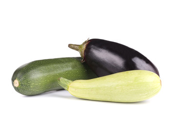 Close up of zucchini and eggplant.