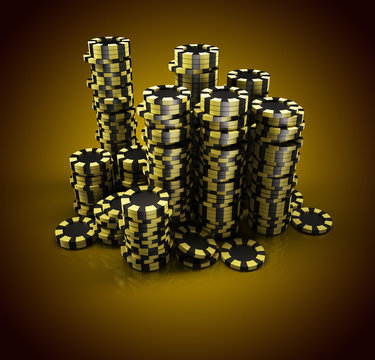 stacked poker casino chips