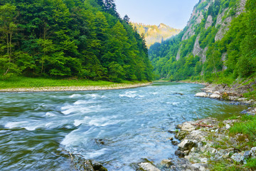 The Dunajec River Gorge natural reserve. The Pieniny Mountains.