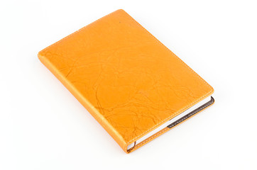Leather notebook isolated white background