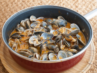 Clams cooked in the recipe 