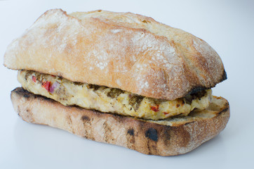 Italian chicken burger isolated