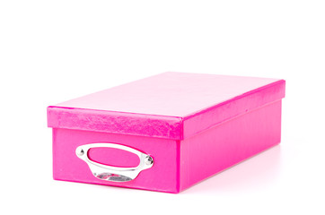 Pink box isolated white background