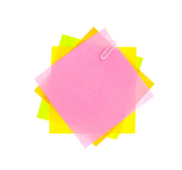Paper note isolated white background
