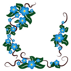 vector illustration of blue flowers background