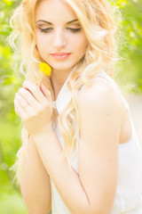 Portrait of a beautiful young blonde woman