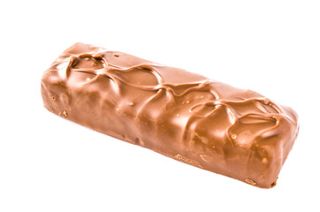 Chocolate bar isolated white background