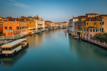Fototapeta na wymiar View on Grand Canal and Vaparetto Station from Accademia Bridge