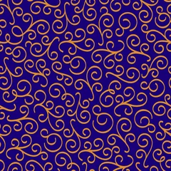 Printed kitchen splashbacks Blue gold Luxury eastern retro vector seamless floral pattern