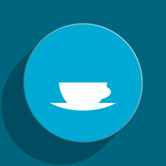 espresso blue flat web icon