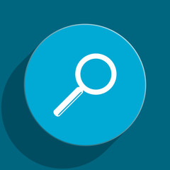 search blue flat web icon