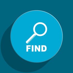 find blue flat web icon