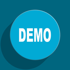 demo blue flat web icon