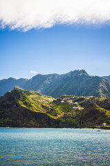 landscape with the ocean on Maderia island, from Faial village