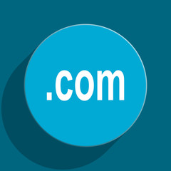 com blue flat web icon