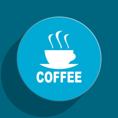 espresso blue flat web icon