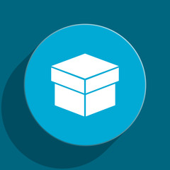box blue flat web icon