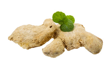 Ginger with mint leaf