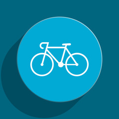 bicycle blue flat web icon