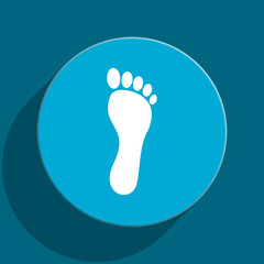 foot blue flat web icon