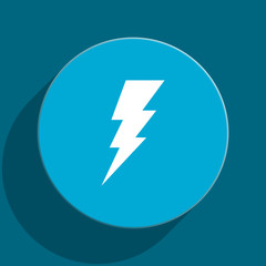 bolt blue flat web icon