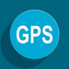 gps blue flat web icon