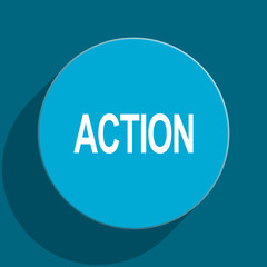 action blue flat web icon